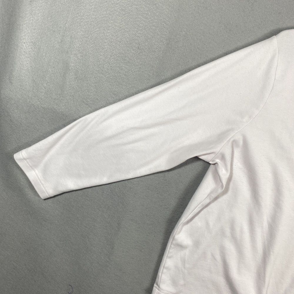 CJ Banks Womens Shirt Size 2X White Christmas Mittens Scarf Long Sleeve Top - Picture 5 of 9